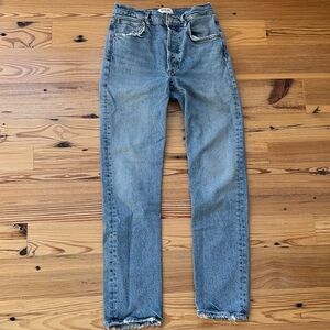 Agolde Light Blue Straight Jeans size 25 Riley long